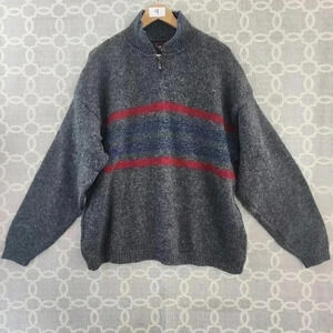 Vintage American Portrait Made In USA Wool Mock Pullover Men's Sweater XL